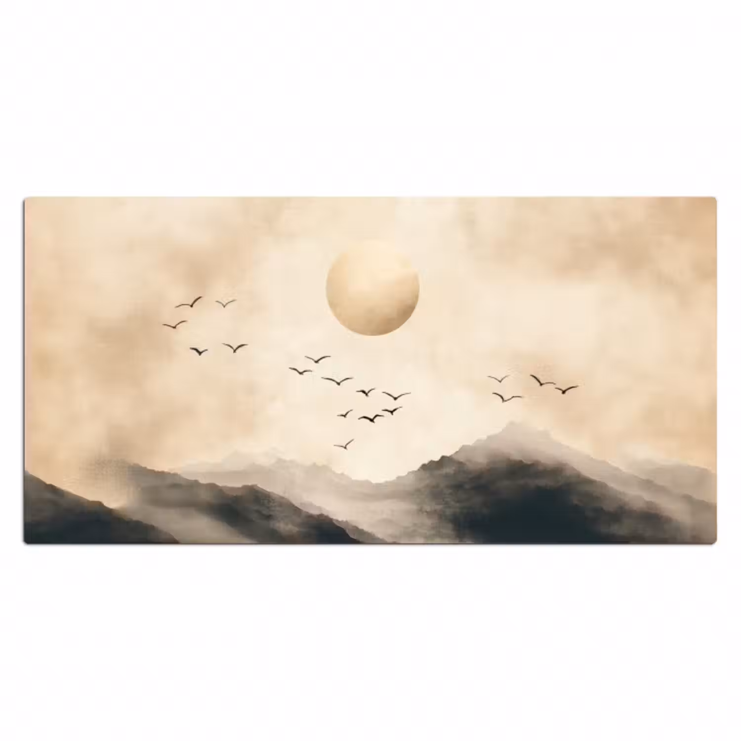 Schreibtischunterlage - Landschaft - Japandi - Vogel