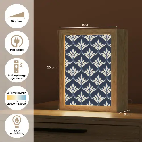 Modern - Ontwerp - Blauw Light Box met kabel (Tafellamp) klein 925 -USP_NL