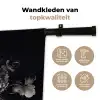 Bloemen - Vintage - Pastel - Zwart - Boeket Wandkleed katoen klein -sfeer2