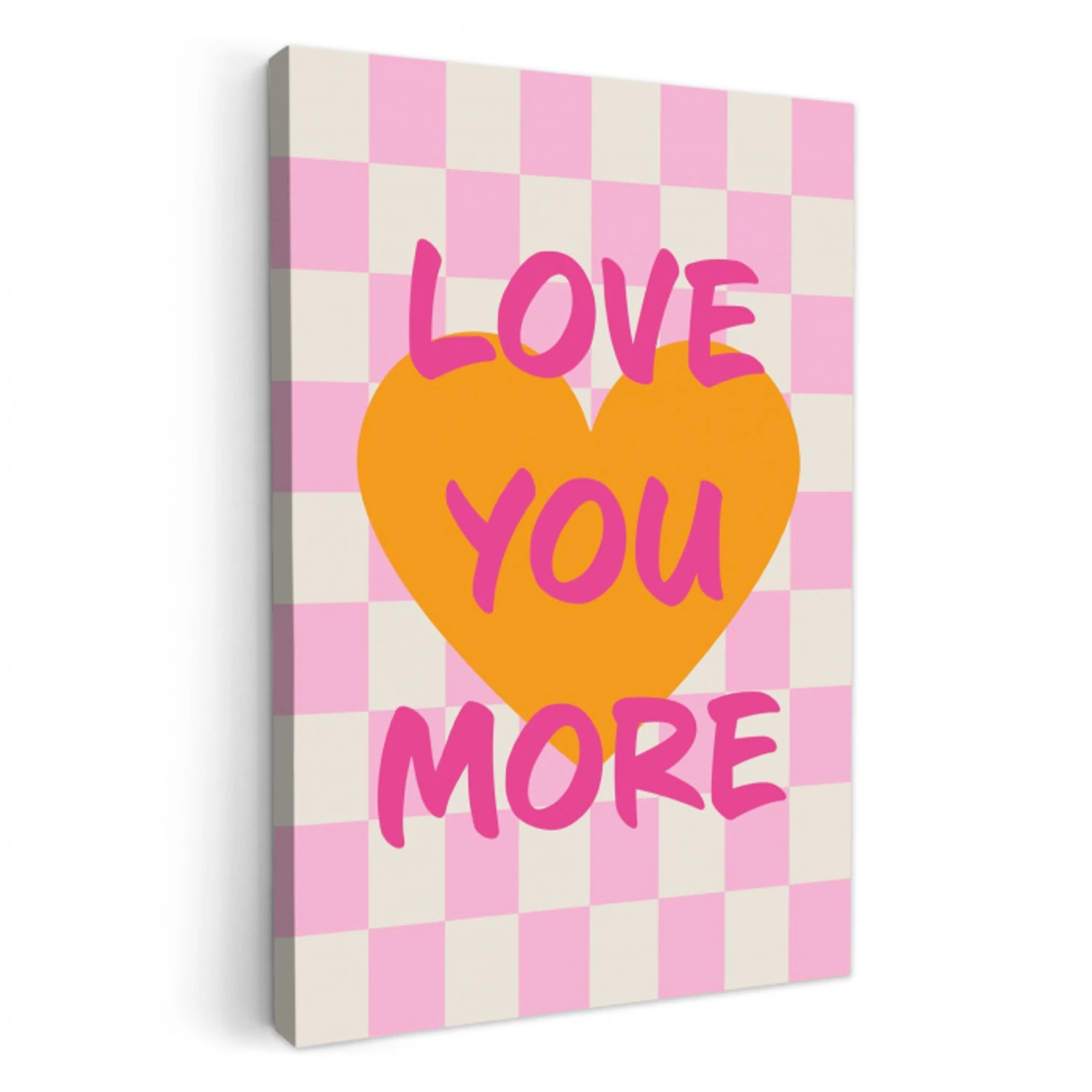 Valentijn - Love - Roze - Oranje KitchenYeah - Keuken - Canvas klein -3d