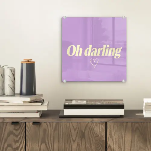 Oh darling - Hart - Paars plexiglas 5mm klein -sfeer1