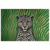 Panter - Zebrapatroon - Groen poster papier klein -3d