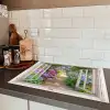 Hortensia - Doorkijk - Bloemen - Zomer - Paars - Pad Inductie beschermer vinyl 3mm middel -sfeer3