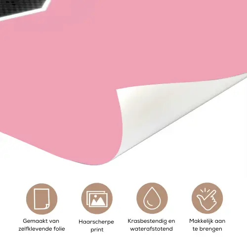 Mond - BLAH BLAH - Roze deurposter klein -closeup_NL