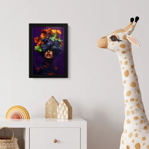 Vrouw - Paars - Druiven fotolijst zwart zonder passe partout klein -usfeer4_kinderkamer