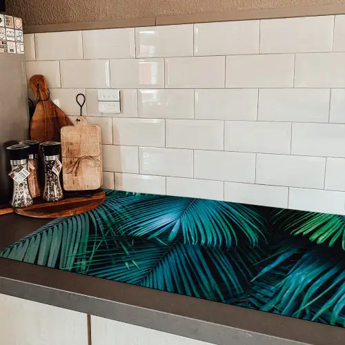 Bladeren - Tropisch - Jungle -  Natuur Inductie beschermer vinyl 3mm groot -sfeer3