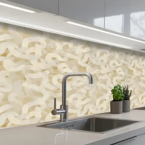 Abstract - Lijnen - Beige keuken achterwand 2 middel 871 -3d_schuin