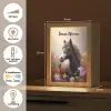 Paard - Bloemen - Natuur - Paars - Dieren Light Box met kabel (Kinderlampje) klein -USP_NL