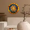 Mozaïek - Zon - Geel - Cirkel Wandcirkel plexiglas klein -sfeer1