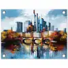 Bomen Frankfurt- Stad - Skyline - Brug tuinposter los doek klein -3d