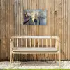 Zeilboot - Zon - Pier - Hout Tuinposter op houten frame 2 cm dik klein -sfeer4