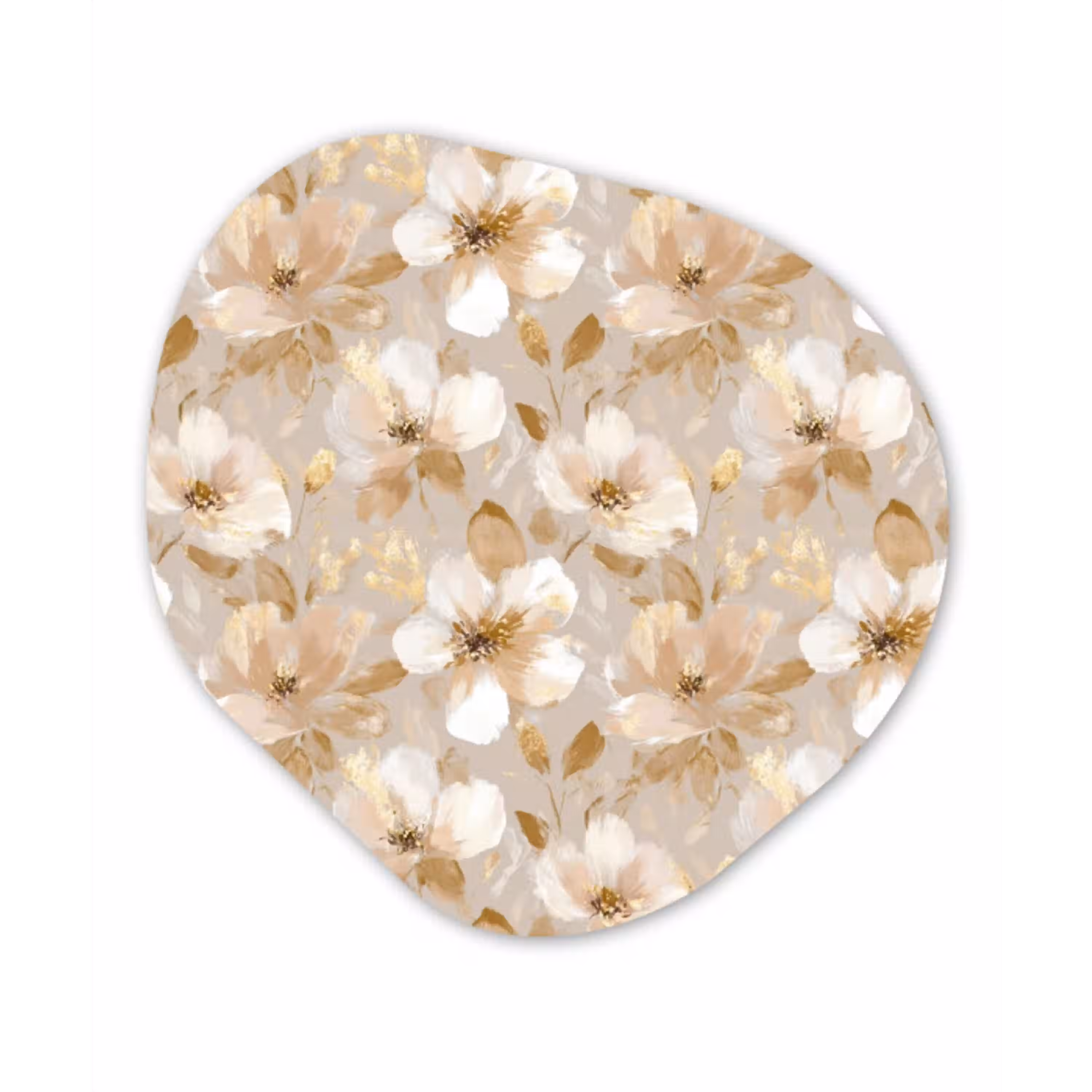 Bloemen - artistiek - Goud Wandcirkel Organisch Aluminium middel 851 -3d