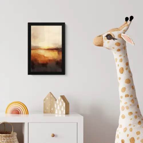 Abstract - Bruin - Modern - Herfst kleuren fotolijst zwart zonder passe partout klein -usfeer4_kinderkamer