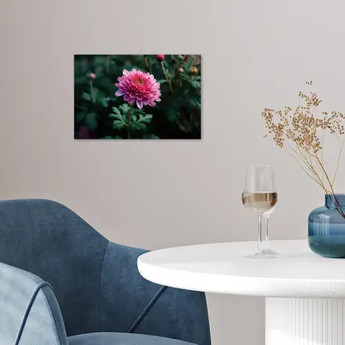 Blad - Chrysant - Roze - Schaduw poster papier klein -sfeer3