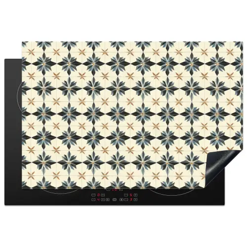 Sierlijk - Ornament - Blauw Inductie beschermer vinyl 3mm klein 276 -3d