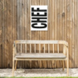 Chef - Japandi - Decoratie - Vintage Tuinposter op houten frame 2 cm dik klein -sfeer4