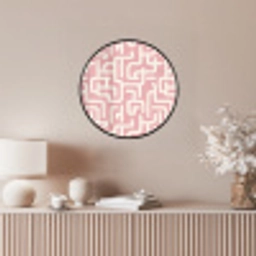 Doolhofpatroon - Roze - Wit - Abstract Fotolijst rond zonder passe partout klein 856 -sfeer3