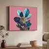 Plant - Bladeren - Stippen - Abstract Textielframe zwart klein -sfeer3