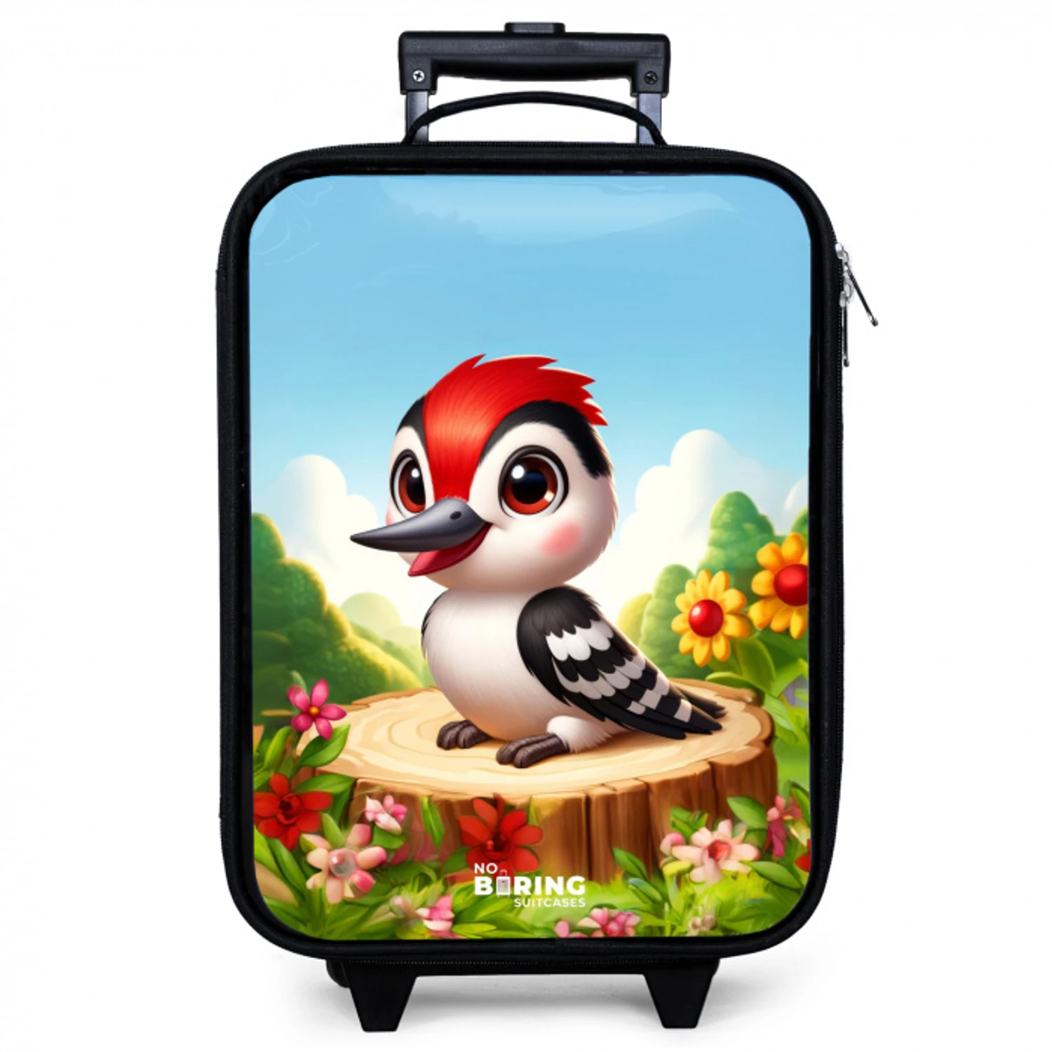 Specht op en boomstronk Kinderkoffer - Zwart klein -zzz_website3d