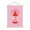Pittig - Rood - Saus - Grafisch textielposter latten blank klein -3d