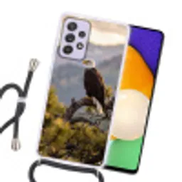 Zeearend - Boom - Bergen - Groen Hoesje Samsung Galaxy A52 5G met koord klein -sfeer1