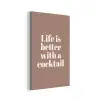 Cocktail - Tekst - Patroon - Wit aluminium wit klein -3d