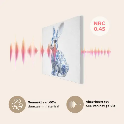 Delftsblauw - Haasje - Wit PET vilt klein -USP_NL