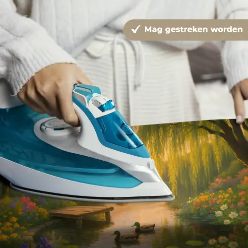 Eenden - Vijver - Bloemen Wandkleed katoen klein -sfeer9