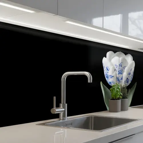 Tulp - Patroon - Blauw keuken achterwand 2 middel -3d_schuin