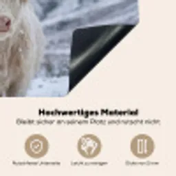Schotse Hooglander - Sneeuw - Bergen - Winter Inductie beschemer met haakjes klein -ky-onderkant-de