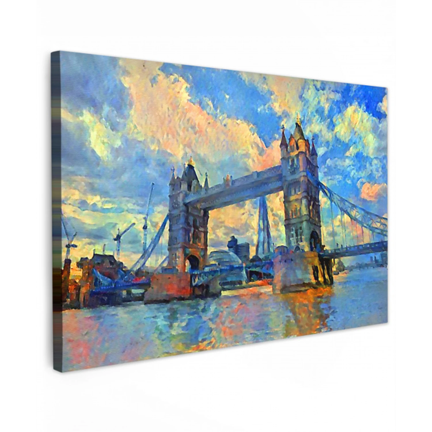 Schilderij - Londen - Brug - Olieverf canvas 2cm klein -z3d