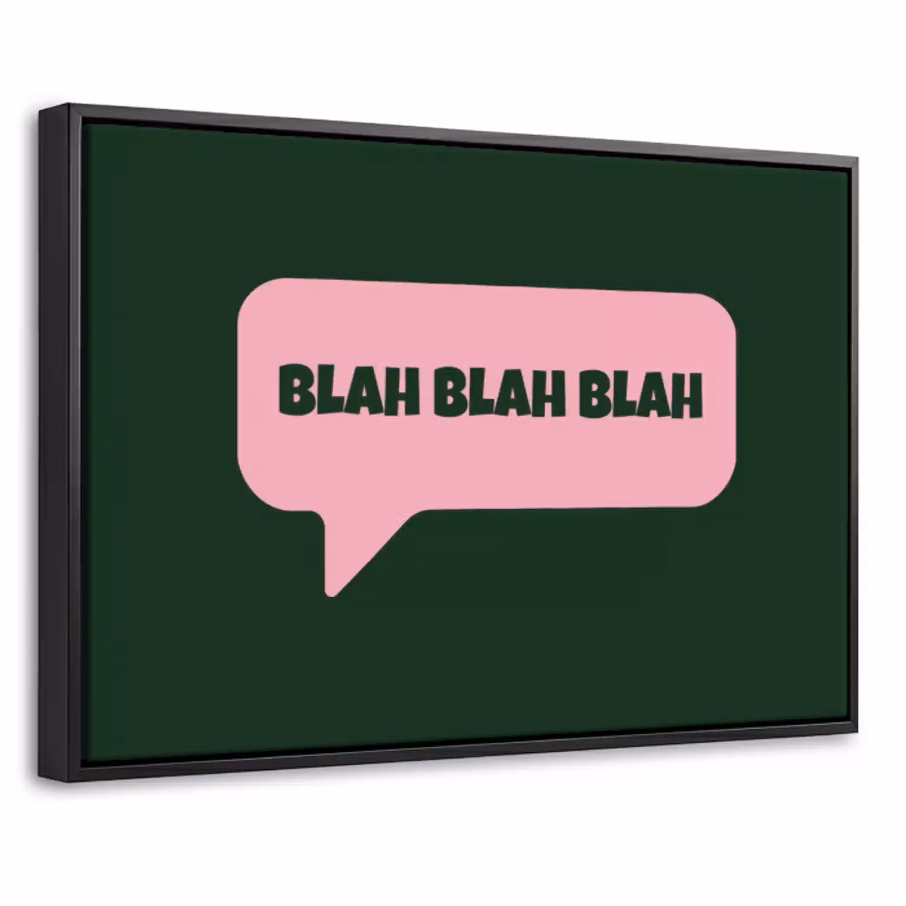 Tekstwolk - BLAH BLAH BLAH - Roze Canvas met baklijst klein -threedimensional_3d_global