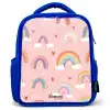 Regenbogen op een roze achtergrond Kinderrugzak - Blauw middel -3d