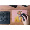 Tijger - Bril - Geel - Jasje muismat rubber klein -toetsenbord