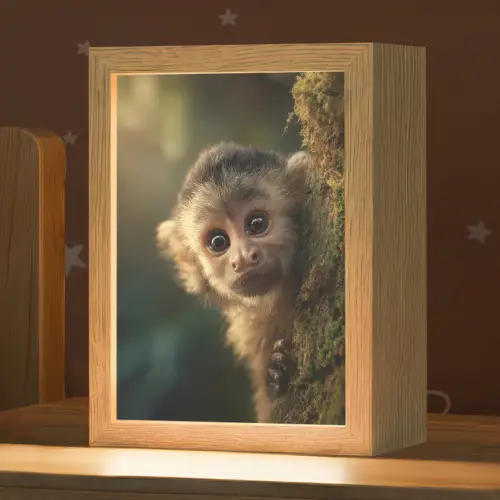 Aap - Boomstronk - Bruin Light Box met kabel klein -zzz_3d_website
