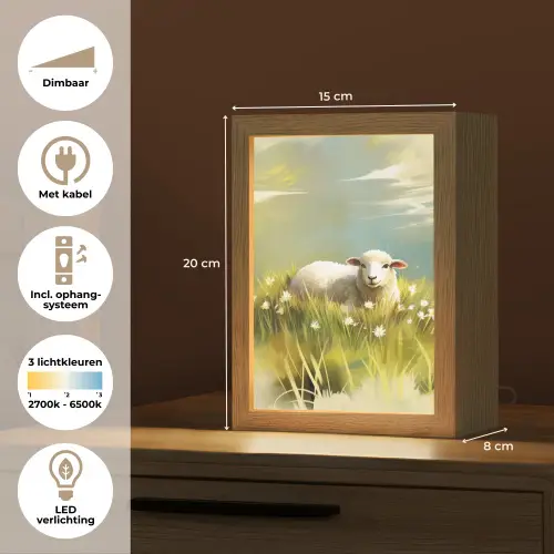 Schaap - Weide - Groen Light Box met kabel (Tafellamp) klein -USP_NL