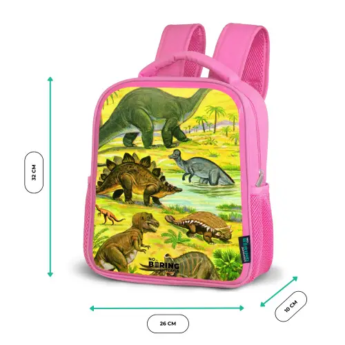 Dinosaurus in Dinosaurusland Kinderrugzak - Roze middel -productfoto_formaten