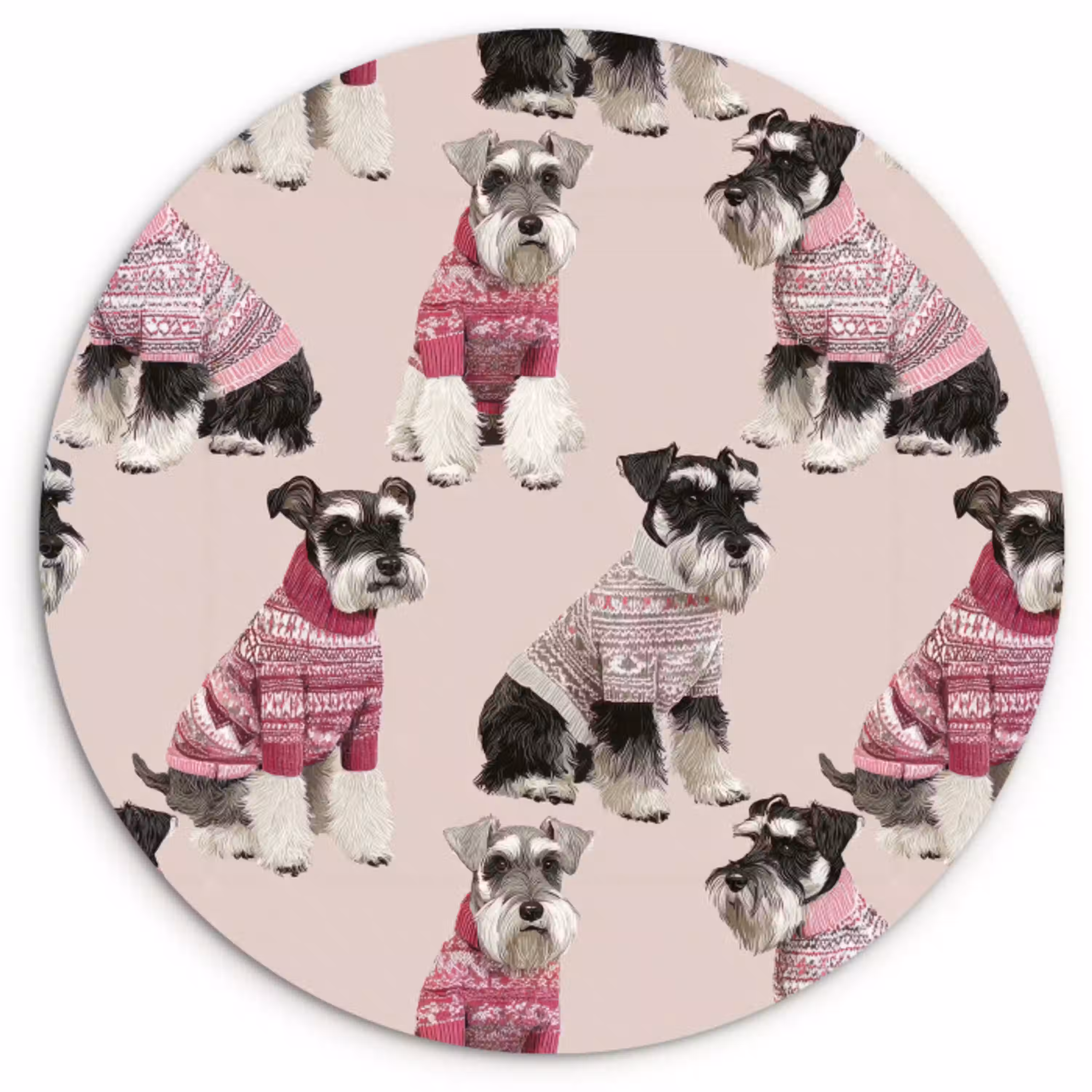 Honden - Truien - Rood Wandcirkel kunststof plaat 5mm dik klein 188 -3d