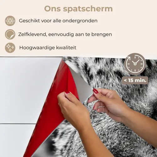 Luipaard - Zwart - Wit - Oog keuken achterwand spatscherm klein -spatscherm_NL