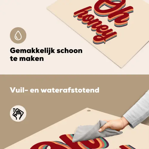 Oh honey - Rood - Schaduw Inductie beschemer met haakjes klein -ky-schoon-nl