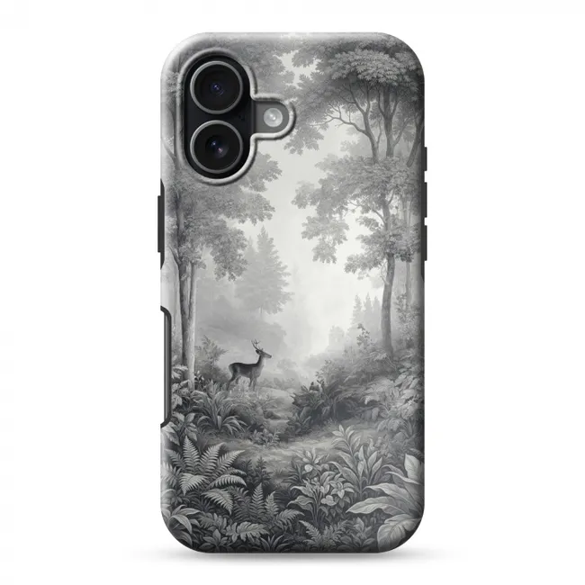 Telefoonhoesje Toughcase - Bos - Hert - Zwart - Wit