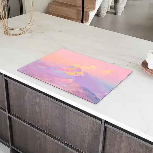 Bergtoppen - Wolken - Dromerig Inductie beschermer vinyl 3mm klein -sfeer8