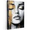 Gezicht - Vrouw - Penseelstreken - Abstract canvas 2cm klein -z3d
