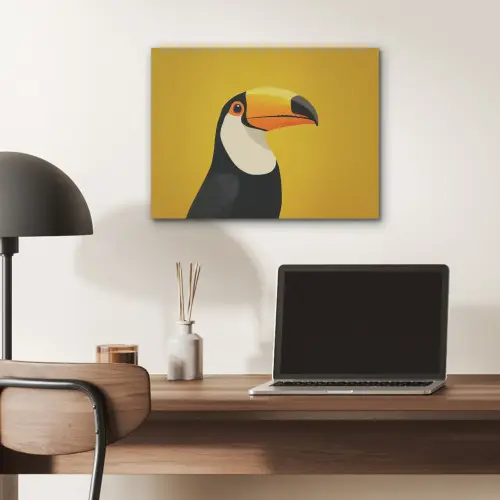 Toekan - Minimalistisch - Snavel - Oranje PET vilt klein -sfeer5