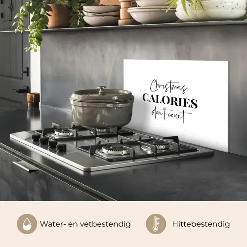 Kerst quote - Winter - Christmas calories - Wit keuken achterwand spatscherm klein -usp_NL