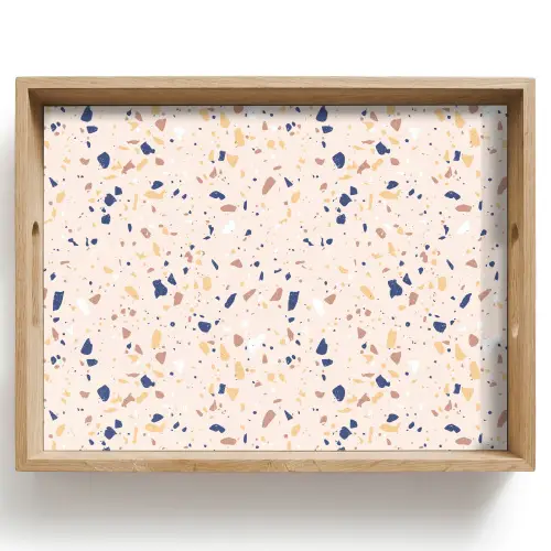 Terrazzo -  Patroon - Kleurrijk - Indigo Dienblad Rechthoek middel 911 -z3d_shopping