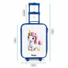 Witte eenhoorn met roze manen Kinderkoffer - Blauw klein -productfoto_formaten