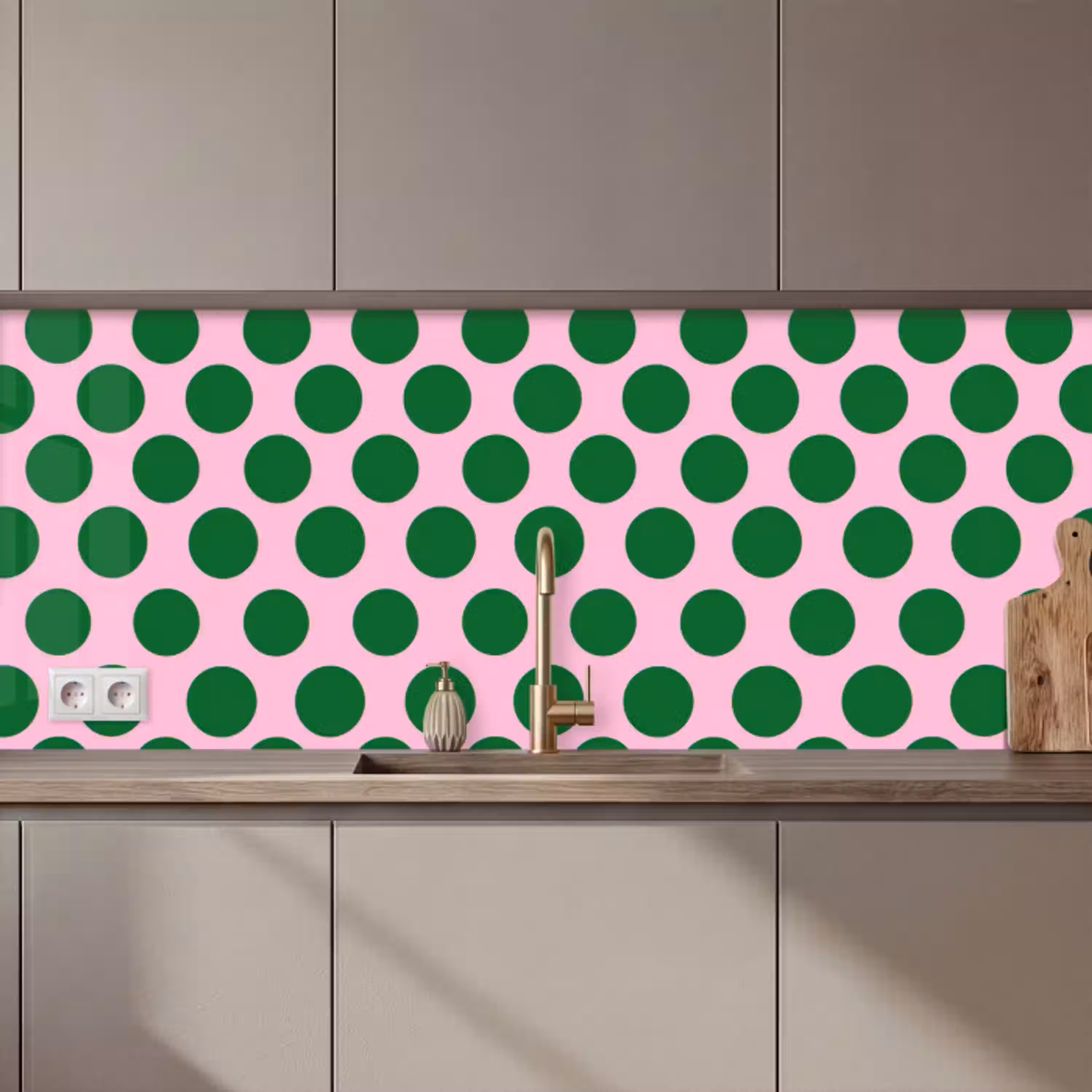 Polkadots - Patroon - Groen keuken achterwand 2 middel 871 zz_3dshopping