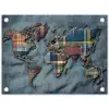 Wereldkaart - Denim - Textiel tuinposter los doek klein -3d