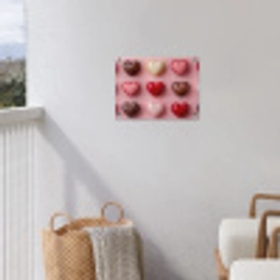 Macarons - Hartjes - Kleurrijk - Roze tuinposter los doek klein -sfeer8